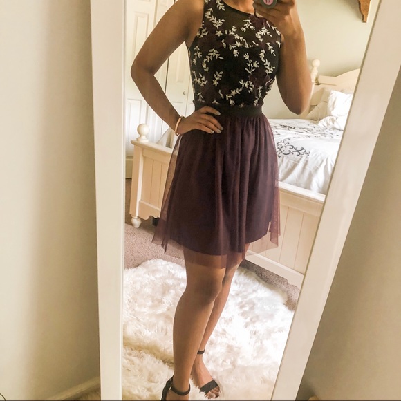 embroidered homecoming dress